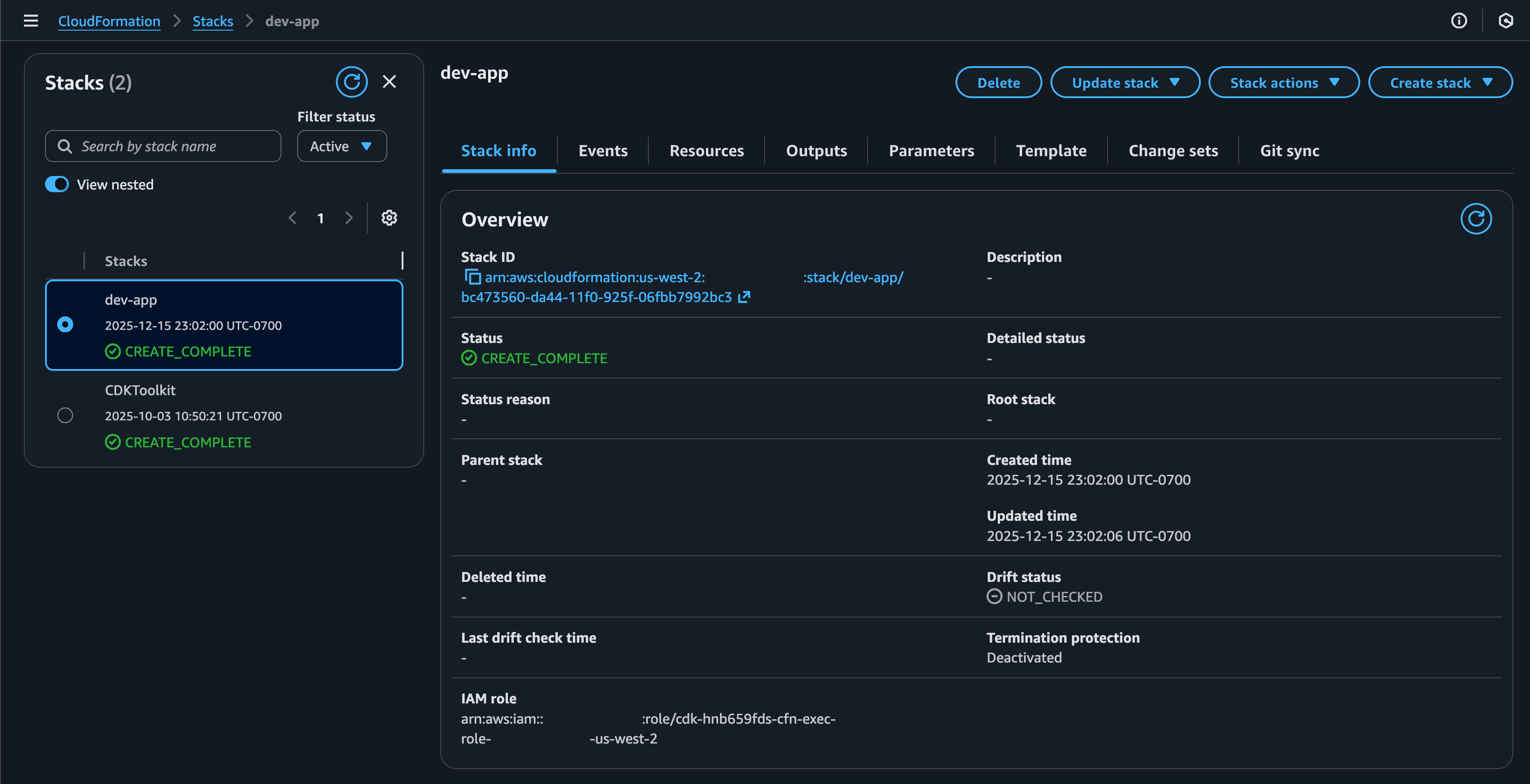 Deployed CloudFormation Stack
